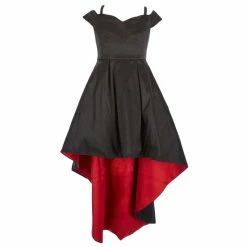 Best reviews of 😀 Rare Editions Big 👧 Girls 7-16 Sweetheart Neck Cold Shoulder Taffeta High Low 👗 Dress Black ❤️