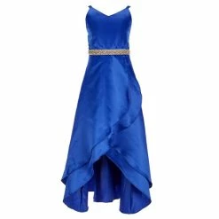 Best Pirce 😉 Rare Editions Big 👧 Girls 7-16 Sleeveless V-Neck Beaded Waist Tie Back Double-Flounce-Tulip-Hem Satin Faux-Wrap Maxi 👗 Dress Red ✔️ -Rare Editions Shop unnamed file 14