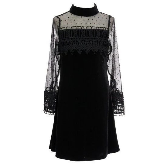 Cheapest ๐ Rare Editions Big ๐ง Girls 7-16 Clip-Dot Mesh Illusion Long-Sleeve Mock Neck Velvet ๐ Dress Black ๐ 3 Cheapest ๐ Rare Editions Big ๐ง Girls 7-16 Clip-Dot Mesh Illusion Long-Sleeve Mock Neck Velvet ๐ Dress Black ๐