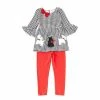 Discount ❤️ Rare Editions Little 👧 Girls 2T-6X Three Scotty 🐕 Dog Applique Houndstooth Printed Knit Top & Solid Knit Leggings Set Black 👏 -Rare Editions Shop unnamed file 164