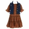 Promo 💯 Rare Editions Little 👧 Girls 2T-6X Sleeveless Denim Vest & Ditsy-Floral Fit-And-Flare 👗 Dress 2-Piece Set Brown 💯 -Rare Editions Shop unnamed file 180