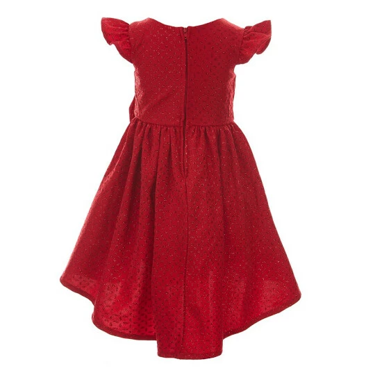 Deals โ๏ธ Rare Editions Little ๐ง Girls 2T-6X Flutter Sleeve Pattern Glitter Knit Hi-Low ๐ Dress Red ๐คฉ 4 Deals โ๏ธ Rare Editions Little ๐ง Girls 2T-6X Flutter Sleeve Pattern Glitter Knit Hi-Low ๐ Dress Red ๐คฉ - Image 2
