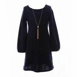 Cheapest 🛒 Rare Editions Big 👧 Girls 7-16 Double Knit Shift 👗 Dress Navy ⌛