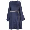 Deals ❤️ Rare Editions Big 👧 Girls 7-16 Long Bell Sleeve Pearl Belted Keyhole Back Satin Skater 👗 Dress Navy ✨ -Rare Editions Shop unnamed file 218