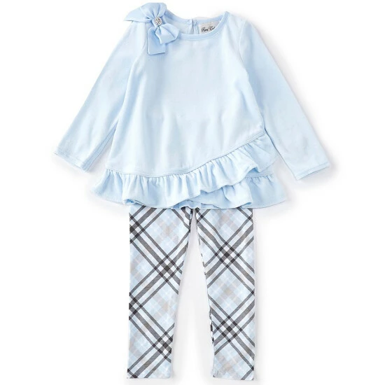 Outlet โญ Rare Editions Little ๐ง Girls 2T-6X Solid Long-Sleeve Velour Top & Plaid Knit Leggings Set Blue ๐งจ 3 Outlet โญ Rare Editions Little ๐ง Girls 2T-6X Solid Long-Sleeve Velour Top & Plaid Knit Leggings Set Blue ๐งจ