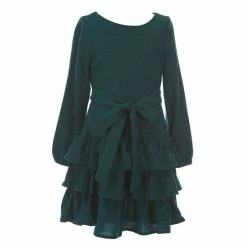Best reviews of 👍 Rare Editions Big 👧 Girls 7-16 Pique Glitter Knit Tiered Ruffle 👗 Dress ✨
