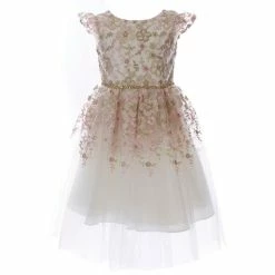 Cheapest 🥰 Rare Editions Little 👧 Girls 2T-6X Floral Embroidered Fit-And-Flare 👗 Dress Ivory ❤️