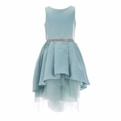 Cheap 😍 Rare Editions Big 👧 Girls 7-16 Sleeveless Satin/Mesh Tiered High-Low-Hem Ballgown Sage 💯 -Rare Editions Shop unnamed file 264