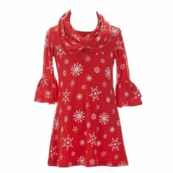 Best Sale 🥰 Rare Editions Little 👧 Girls 2T-6X 🎄 Christmas Snowflake-Printed 👗 Dress, Snowflake Scarf & Striped 🎄 Christmas Tree 👗 Dress Set Red 🌟 -Rare Editions Shop unnamed file 278