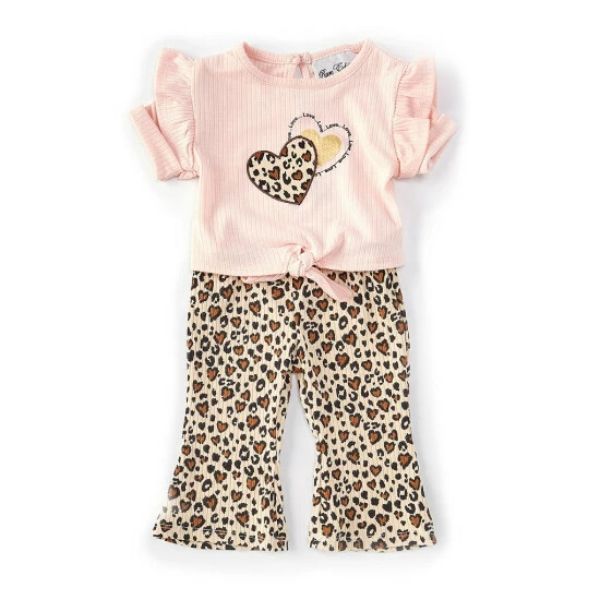 New โ Rare Editions Baby ๐ง Girls 3-24 Months Short-Sleeve Appliqued Tee & Printed Flare-Leg Leggings 2-Piece Set Blush โจ 3 New โ Rare Editions Baby ๐ง Girls 3-24 Months Short-Sleeve Appliqued Tee & Printed Flare-Leg Leggings 2-Piece Set Blush โจ