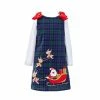 Flash Sale 🛒 Rare Editions Little 👧 Girls 2T-6X Long-Sleeve Tee & Santa Claus And Reindeer Plaid Jumper 👗 Dress Set Navy/green 🥰 -Rare Editions Shop unnamed file 303