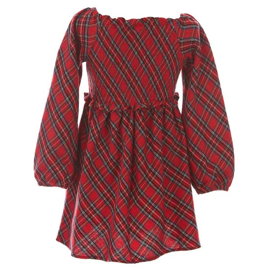 Deals โ Rare Editions Little ๐ง Girls 2T-6X Twill Yarn Dye Plaid Smoked Bodice ๐ Dress Red ๐ 4 Deals โ Rare Editions Little ๐ง Girls 2T-6X Twill Yarn Dye Plaid Smoked Bodice ๐ Dress Red ๐ - Image 2