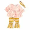 New 🌟 Rare Editions Baby 👧 Girls 3-24 Months Rib Kit Ruffles Tier Top & Stripe Leggings 2-Piece Set Blush 🧨 -Rare Editions Shop unnamed file 309