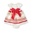 Brand new 😉 Rare Editions Baby 👧 Girls 12-24 Months Cap-Sleeve Satin-Bodice/Striped Organza-Skirted Fit-And-Flare 👗 Dress Red 🤩 -Rare Editions Shop unnamed file 315