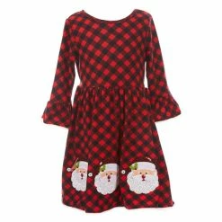 Deals 🎁 Rare Editions Big 👧 Girls 7-16 ❄ Christmas Buffalo-Checked Santa-Face Shift 👗 Dress, Mixed-Media Santa-Face Shift 👗 Dress, & Scarf Set Black ❤️ -Rare Editions Shop unnamed file 318