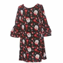 Deals 🎁 Rare Editions Big 👧 Girls 7-16 ❄ Christmas Buffalo-Checked Santa-Face Shift 👗 Dress, Mixed-Media Santa-Face Shift 👗 Dress, & Scarf Set Black ❤️ -Rare Editions Shop unnamed file 319