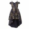 Outlet ✨ Rare Editions Big 👧 Girls 7-16 Cold-Shoulder Foiled Mikado High-Low-Hem Ballgown Navy 👏 -Rare Editions Shop unnamed file 331
