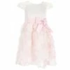 Wholesale 🎉 Rare Editions Little 👧 Girls 2T-6X Cap Sleeve Solid Satin Bodice To Soutache-Embroidered 👗 Skirt Fit-And-Flare 👗 Dress Pink/ivory 😀