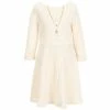 Hot Sale 😍 Rare Editions Big 👧 Girls 7-16 Long-Sleeve Double Knit Fit And Flare 👗 Dress & Coordinating Necklace Ivory 🛒 -Rare Editions Shop unnamed file 380