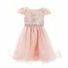 Cheap ⌛ Rare Editions Little 👧 Girls 2T-6X Glitter Sequin-Embellished Embroidered Bodice Mesh-Skirted Fit-And-Flare 👗 Dress Blush 👏 -Rare Editions Shop unnamed file 396