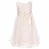 Deals 😀 Rare Editions Little 👧 Girls 2T-6X Sleeveless Pearl Basket Weave Two-Tier Ribbon Trimmed Tulle 👗 Skirt 👗 Dress Peach ✔️ -Rare Editions Shop unnamed file 418