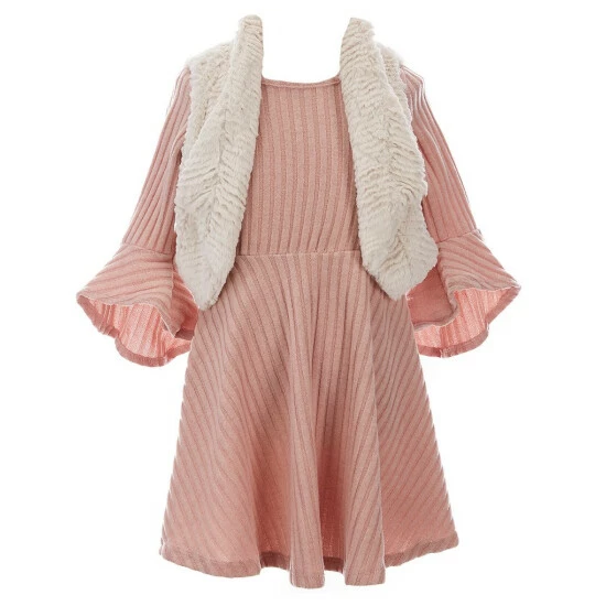 Outlet โ๏ธ Rare Editions Little ๐ง Girls 2T-6X Sleeveless Faux-Fur Vest & Bell Sleeve Brushed-Rib-Knit Fit-And-Flare ๐ Dress 2-Piece Set Blush ๐ฅ 3 Outlet โ๏ธ Rare Editions Little ๐ง Girls 2T-6X Sleeveless Faux-Fur Vest & Bell Sleeve Brushed-Rib-Knit Fit-And-Flare ๐ Dress 2-Piece Set Blush ๐ฅ
