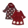 Promo 💯 Rare Editions Little 👧 Girls 2T-6X Santa Print 👗 Dress And Santa Checked Print 👗 Dress & Scarf 3 Piece Set Black 🔔