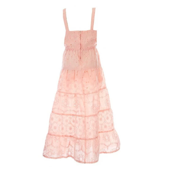 Discount โ๏ธ Rare Editions Big ๐ง Girls 7-16 Sleeveless Eyelet-Embroidered Tiered Long ๐ Dress Blush ๐ 4 Discount โ๏ธ Rare Editions Big ๐ง Girls 7-16 Sleeveless Eyelet-Embroidered Tiered Long ๐ Dress Blush ๐ - Image 2