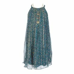 Cheapest 💯 Rare Editions Big 👧 Girls 7-16 Denim Vest & Ditsy Print Pleated Chiffon 👗 Dress Set Teal 🧨 -Rare Editions Shop unnamed file 473