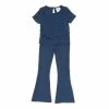 Cheapest 😍 Rare Editions Big 👧 Girls 7-16 Lurex Knit Short Sleeves Belted Top & Bell Pants 2-Piece Set Navy 🔔 -Rare Editions Shop unnamed file 488