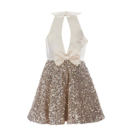 Flash Sale ๐ Rare Editions Big ๐ง Girls 7-16 Bow-Back Mikado/Sequin Fit-And-Flare ๐ Dress Gold ๐ 4 Flash Sale ๐ Rare Editions Big ๐ง Girls 7-16 Bow-Back Mikado/Sequin Fit-And-Flare ๐ Dress Gold ๐ - Image 2