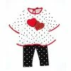 Best Pirce 👍 Rare Editions Baby 👧 Girls 3-24 Months Heart Print Ruffle Quarter Sleeve Top & Dot Legging Set White 😀 -Rare Editions Shop unnamed file 496