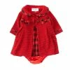 Brand new 🌟 Rare Editions Baby 👧 Girls 3-24 Months Long-Sleeve Lurex-Knit 🧥 Coat & Short-Sleeve Buffalo-Check Fit-And-Flare 👗 Dress Red 🔔
