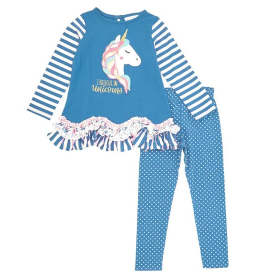 Best Sale ๐ Rare Editions Little ๐ง Girls 2T-6X Long-Sleeve Mixed-Media Unicorn-Face-Applique Tunic & Dotted Leggings 2-Piece Set Blue ๐ฅฐ 4 Best Sale ๐ Rare Editions Little ๐ง Girls 2T-6X Long-Sleeve Mixed-Media Unicorn-Face-Applique Tunic & Dotted Leggings 2-Piece Set Blue ๐ฅฐ - Image 2