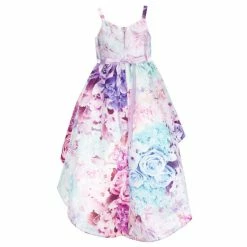 Discount 🌟 Rare Editions Little 👧 Girls 4-6X Sleeveless V-Neck Jeweled Waist Floral Mikado Extreme High-Low 👗 Dress Lilac ✨ -Rare Editions Shop unnamed file 536