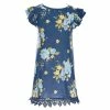 Flash Sale 😍 Rare Editions Little 👧 Girls 2T-6X Flutter-Sleeve Crochet Trimmed Floral-Printed Sheath 👗 Dress Navy 👏 -Rare Editions Shop unnamed file 549