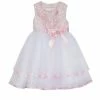 Best reviews of ⭐ Rare Editions Baby 👧 Girls 3-24 Months Embroidered/Tiered Mesh Fit-And-Flare 👗 Dress Pink 🤩