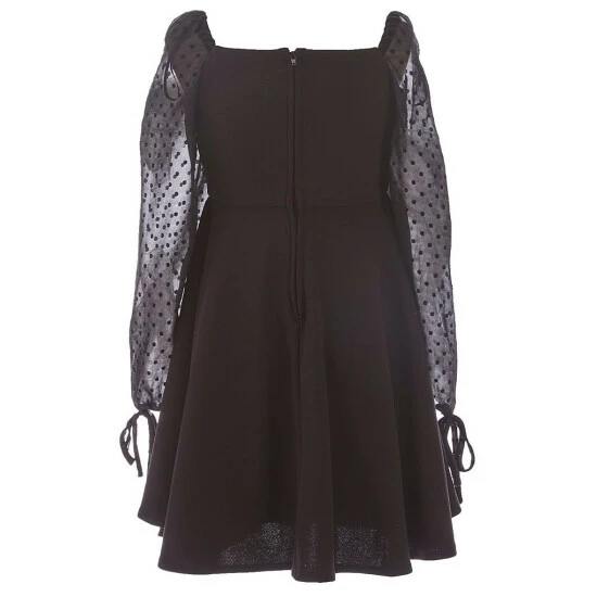 Deals ๐ Rare Editions Big ๐ง Girls 7-16 Swiss-Dot-Sleeve Scuba-Crepe Fit-And-Flare ๐ Dress Black ๐ 4 Deals ๐ Rare Editions Big ๐ง Girls 7-16 Swiss-Dot-Sleeve Scuba-Crepe Fit-And-Flare ๐ Dress Black ๐ - Image 2