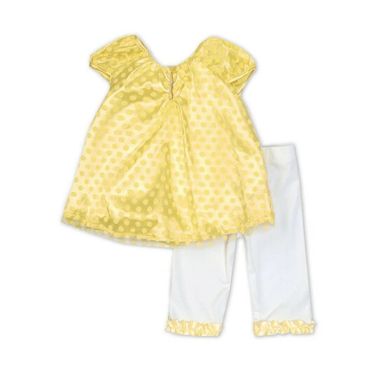 Deals ⭐ Rare Editions Baby 👧 Girls 3-24 Months Flock Dot Mesh Daisy Long Sleeve Top & Solid Legging Set Yellow 👍 4 Deals ⭐ Rare Editions Baby 👧 Girls 3-24 Months Flock Dot Mesh Daisy Long Sleeve Top & Solid Legging Set Yellow 👍 - Image 2
