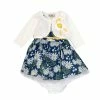 Hot Sale 😀 Rare Editions Baby 👧 Girls 3-24 Months Printed Floral Daisy Poplin Ruffles Cardigan 👗 Dress Navy 👍 -Rare Editions Shop unnamed file 611
