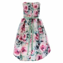 Hot Sale 🌟 Rare Editions Little 👧 Girls 2T-6X Floral Mikado High-Low 👗 Dress Emerald 🧨 -Rare Editions Shop unnamed file 654