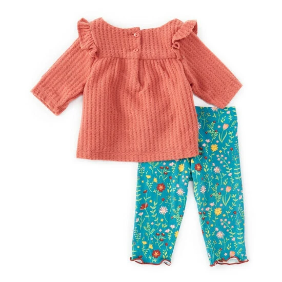 Deals 🔔 Rare Editions Baby 👧 Girls 3- 24 Months Thermal Knit Top & Floral Leggings 2-Piece Set Mauve 🎉 4 Deals 🔔 Rare Editions Baby 👧 Girls 3- 24 Months Thermal Knit Top & Floral Leggings 2-Piece Set Mauve 🎉 - Image 2