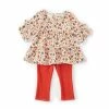 Discount 🔥 Rare Editions Baby 👧 Girls 12-24 Months 3/4-Sleeve Ditsy-Floral Tunic Top & Solid Leggings 2-Piece Set Rust 😍 -Rare Editions Shop unnamed file 702