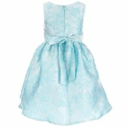 Cheap 👏 Rare Editions Little 👧 Girls 2T-6X Lurex Brocade Bow-Waist High-Low 👗 Dress Aqua 🥰 -Rare Editions Shop unnamed file 726