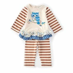 Cheap 😉 Rare Editions Baby 👧 Girls 3-24 Months Long-Sleeve Mixed-Media Tunic Top & Striped Leggings 2-Piece Set Oatmeal 👍