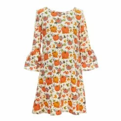 Promo 😉 Rare Editions Big 👧 Girls 7-16 Long-Sleeve Pumpkin-Print Shift 👗 Dress & Striped Pumpkin-Appliqued Fit-And-Flare 👗 Dress Set Ivory 👍 -Rare Editions Shop unnamed file 753