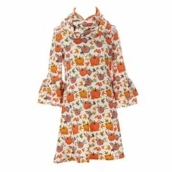 Promo 😉 Rare Editions Big 👧 Girls 7-16 Long-Sleeve Pumpkin-Print Shift 👗 Dress & Striped Pumpkin-Appliqued Fit-And-Flare 👗 Dress Set Ivory 👍 -Rare Editions Shop unnamed file 755