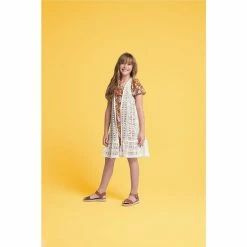 Best deal ⌛ Rare Editions Big 👧 Girls 7-16 Sleeveless Crocheted Long Vest, Puffed-Sleeve Retro Floral Shift 👗 Dress & Feather Necklace Set Multi 👍 -Rare Editions Shop unnamed file 762
