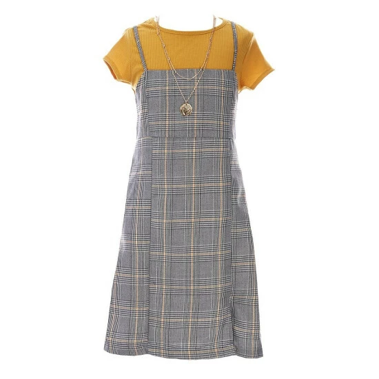 Coupon ❤️ Rare Editions Big 👧 Girls 7-16 Sleeveless Plaid Challis Jumper 👗 Dress, Short-Sleeve Knit Top, Necklace & Hair Bow 4-Piece Set Mustard/plaid ✔️ 3 Coupon ❤️ Rare Editions Big 👧 Girls 7-16 Sleeveless Plaid Challis Jumper 👗 Dress, Short-Sleeve Knit Top, Necklace & Hair Bow 4-Piece Set Mustard/plaid ✔️