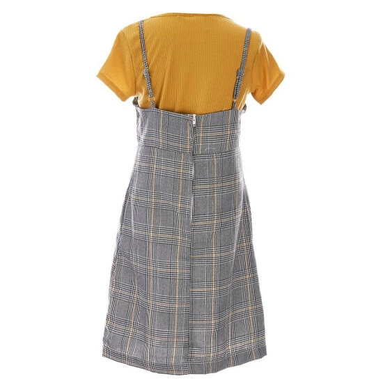 Coupon ❤️ Rare Editions Big 👧 Girls 7-16 Sleeveless Plaid Challis Jumper 👗 Dress, Short-Sleeve Knit Top, Necklace & Hair Bow 4-Piece Set Mustard/plaid ✔️ 4 Coupon ❤️ Rare Editions Big 👧 Girls 7-16 Sleeveless Plaid Challis Jumper 👗 Dress, Short-Sleeve Knit Top, Necklace & Hair Bow 4-Piece Set Mustard/plaid ✔️ - Image 2